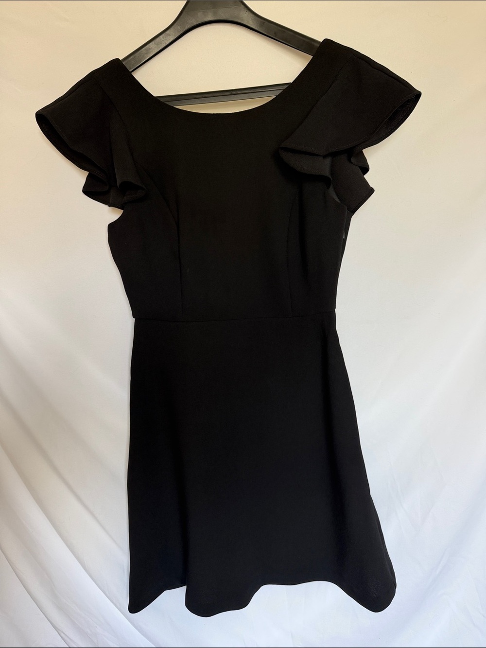 BCBGeneration Black Ruffle Sleeve Mini Dress